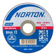 Kit 50 Disco De Corte Inox Extra Fino 4.1/2x1.0 Bna12 Norton Foto mini 1