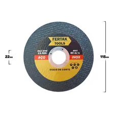 Kit 50 Discos De Corte Fino Aço Inox Reforçado Fertak Foto mini 4