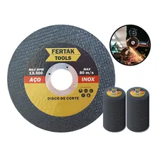 Kit 50 Discos De Corte Fino Aço Inox Reforçado Fertak Foto mini 1