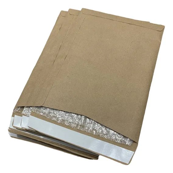 Kit 50 Envelopes Kraft Bolha 19x25cm Segurança Void Adesiva - Modelo Kraft Bolha1 Wlxy - Ideal Para Mini Pac E Sedex Foto 1