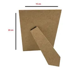 Kit 50 Fundo Porta Retrato Com Gravata 15x20 Mdf Madeira Cor Mdf Cru Foto mini 1