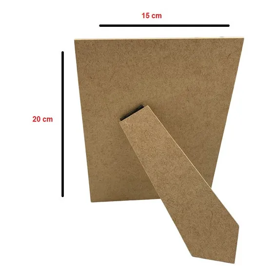 Kit 50 Fundo Porta Retrato Com Gravata 15x20 Mdf Madeira Cor Mdf Cru Foto 1