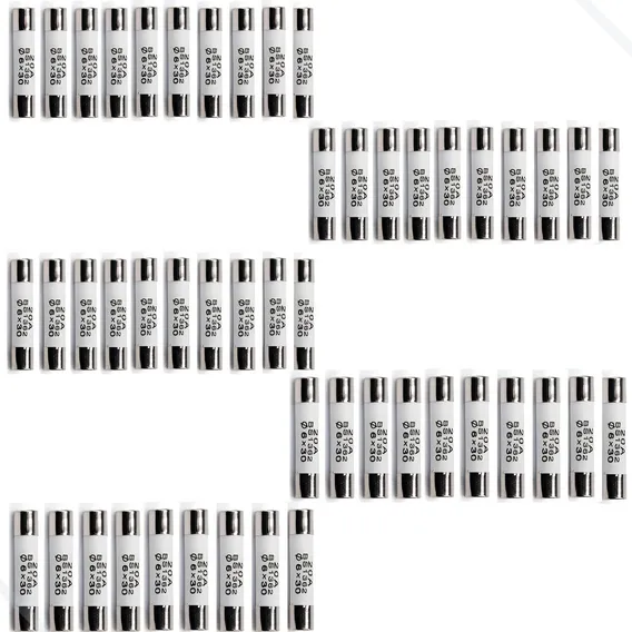 Kit 50 Fusivel Ceramico 20a Para Microondas 20 Amperes 20amp Foto 1