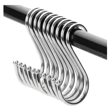 Kit 50 Ganchos Aço Inox Cozinha Barra Tubo Utensílios Tipo S Foto  mini 1