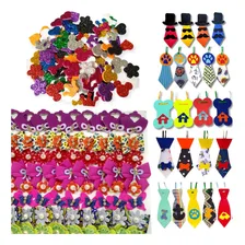 Kit 50 Gravatas Pet +100 Lacinhos Para Pet +100 Adesivos Pet Cor Sortidas Gravatas Pet Lacinhos Pet Sortidos Foto mini  3