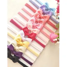 Kit 50 Laços De Tecido Rn Na Meia De Seda Menina Atacado Cor Rosa Foto mini 4