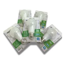 Kit 50 Lâmpada 7w Bulbo Soquete E27 Bivolt Cor da luz Branco-frio 127/220V Foto mini 3