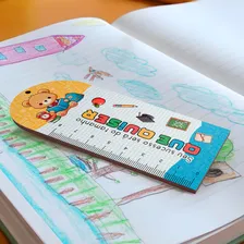 Kit 50 Lembrancinhas Chaveiro Régua Marca Página Escolar Mdf Cor Seu Sucesso Será Do Tamanho Que Quiser Foto mini  2