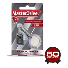 Kit 50 Mini Pendrive 8gb Atacado Masterdrive Platinum Metal Cor Preto/Prateado MD Foto  mini 1