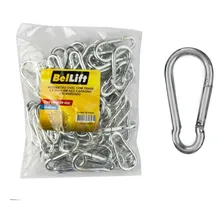Kit 50 Mosquetão 5x50mm Aço Galvanizado Com Trava Beltools Foto  mini 1