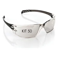 Kit 50 Óculos De Segurança Proteção Antirisco Espelhado Lente Incolor Foto  mini 1