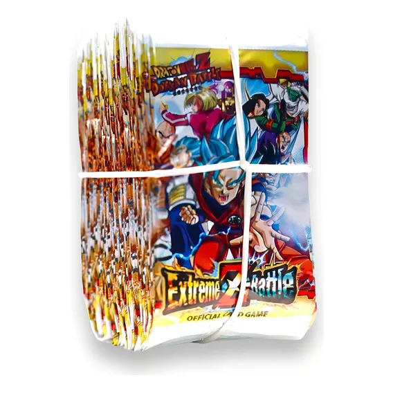 Kit 50 Pacotinhos = 200 Cards Dragon Ball Z Goku Bater Bafo Foto 1