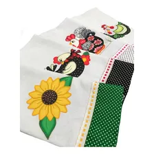 Kit 50 Panos De Prato Bordado Patchwork Barrado Passa-fita Foto mini 3