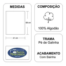 Kit 50 Panos Prato Copa PP24 Liso Santa Margarida Original Cozinha PĂ© De Galinha Com Bainha Foto mini 1