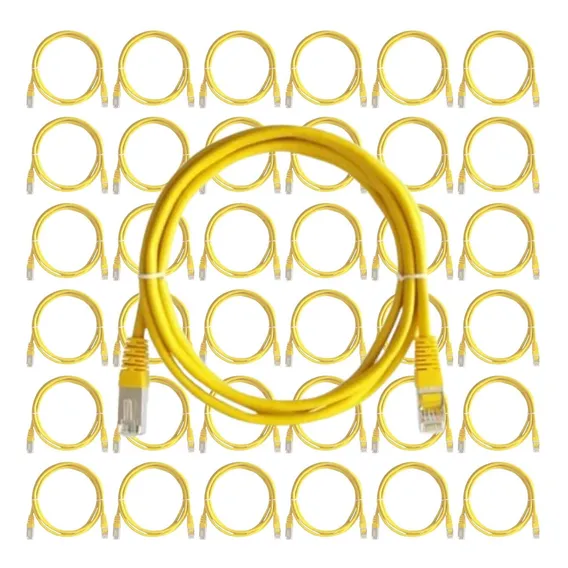 Kit 50 Patch Cord Seccon Cat6 1.5mt Amarelo Foto 1