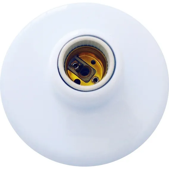 Kit 50 Plafon Simples Suporte Lâmpada Bocal Cerâmica E27 Cor Branco Foto 1