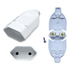Kit 50 Plugue Pino Macho 2p 10a + 50 Tomada Fêmea 10a Branco Foto mini 4