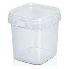 Kit 50 Potes Plásticos Quadrado Com Lacre 220ml-bolo De Pote Cor Transparente Foto mini 1