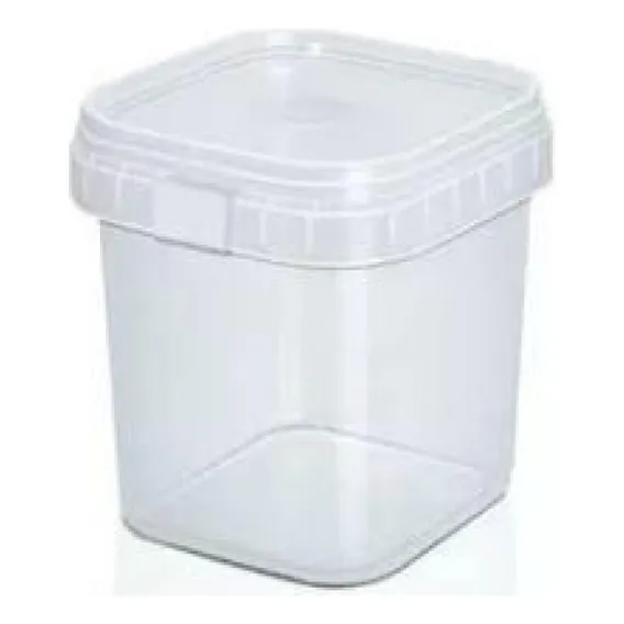 Kit 50 Potes Plásticos Quadrado Com Lacre 220ml-bolo De Pote Cor Transparente Foto 1