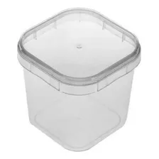 Kit 50 Potes Plásticos Quadrado Com Lacre 220ml-bolo De Pote Cor Transparente Foto mini 2