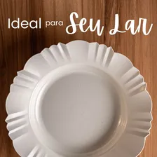 Kit 50 Pratos Raso Plástico Refeições Jantar Festa Redondo Cor Branco Pétala Foto mini 4