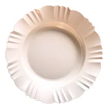 Kit 50 Pratos Raso Plástico Refeições Jantar Festa Redondo Cor Branco Pétala Foto mini 1