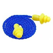 Kit 50 Protetor Auricular Plug Abafador Copolímero C/ Cordão Cor Amarelo Foto mini  2