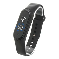 Kit 50 Rel贸gios Pulseira Digital Led Sport Atacado Correia Preto Bisel Variados Fundo Preto Foto mini 3