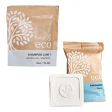 Kit 50 Sabonetes 20g E 50 Shampoo 2x1 30ml Hotel Ecológico Foto  mini 1