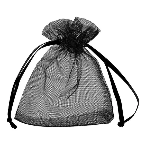 Kit 50 Saquinhos De Organza 7x9 Cm - Preto Foto 1