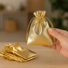 Kit 50 Saquinhos Lembrancinha Joias Dourado Prata Presente Foto mini 4