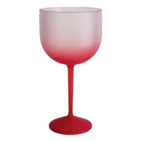 Kit 50 - Taça De Gin Acrílica Degradê 580ml Lisas Cor Vermelho Foto 1