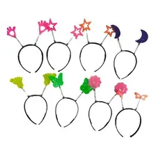 Kit 50 Tiara Neon Divertidos Sortido Neon Tiara Para Festa Foto mini 3