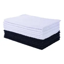 Kit 50 Toalhas De Rosto Atacado Salão Barbearia Preta/branca Cor 25 Branco 25 Preto Foto mini  2