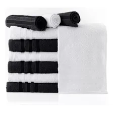Kit 50 Toalhas Rosto Barbearia P/ Salão De Beleza Reforçada Cor 25 Branca 25 Preta Foto  mini 1