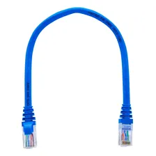 Kit 50 Un. Patch Cord Cat6 100% Cobre Azul 20 Centímetros Foto mini 1