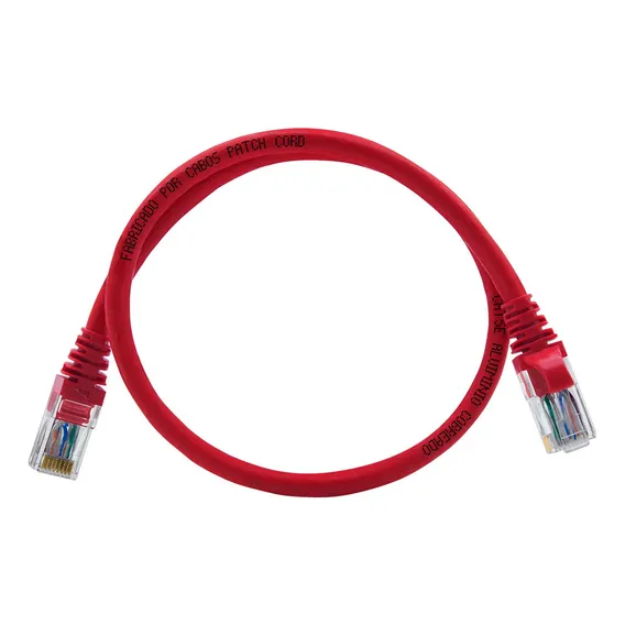 Kit 50 Un. Patch Cord Para Internet Cat5e - 50 Cm Vermelho Foto 1
