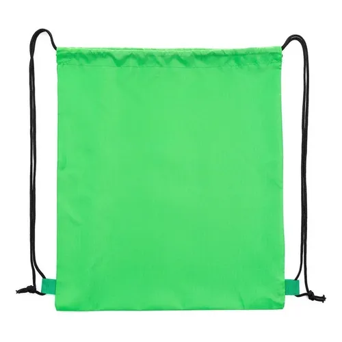 Kit 50 Unid Mochila Saco Colorido Em Nylon Personalizado Cor Verde Desenho Do Tecido Liso Foto 1