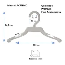 Kit 500 Cabide Bebe Menino Menina Infantil Plástico Acrílico Cor Transparente Foto mini  3