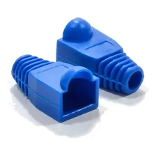 Kit 500 Capas Protetoras P/conector Rj45 Utp Cat5 Cat6 Azul Foto mini  2