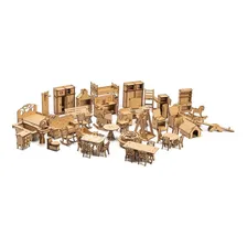 Kit 52 Mini M贸veis P/ Casa De Bonecas Polly 80cm Desmontados Foto mini 1