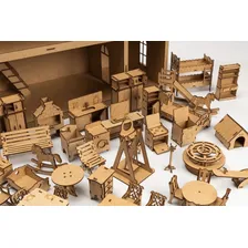 Kit 52 Mini Móveis P/ Casa De Bonecas Polly 80cm Desmontados Foto mini  3