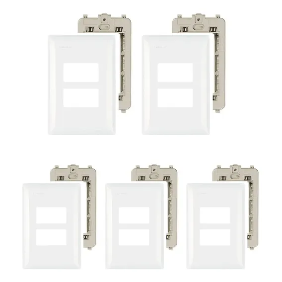 Kit 5x Placa Espelho 4x2 2 Mód M5p2 Thesi Bticino C/suporte Foto 1