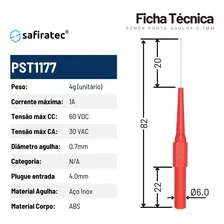 Kit 5x Ponta Prova Agulha 0.7mm Para Cabo Plugue Banana 4mm Foto mini  3