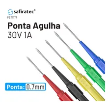 Kit 5x Ponta Prova Agulha 0.7mm Para Cabo Plugue Banana 4mm Foto mini  2