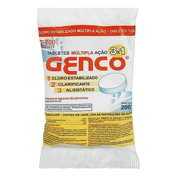 Kit 5x Tablete De Pastilha Multipla Ação 3x1 Genco Cloro Foto 1