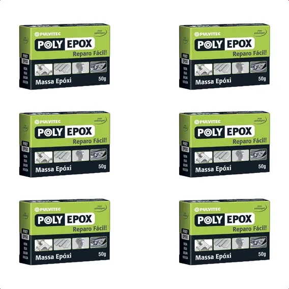 Kit 6 Adesivo Epóxi Cola Massa Para Fixação Profissional Foto 1
