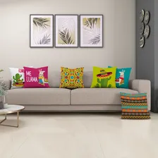 Kit 6 Almofadas Cheias 40cm X 40cm Decorativas Estampadas Cor Lhama Foto mini 2