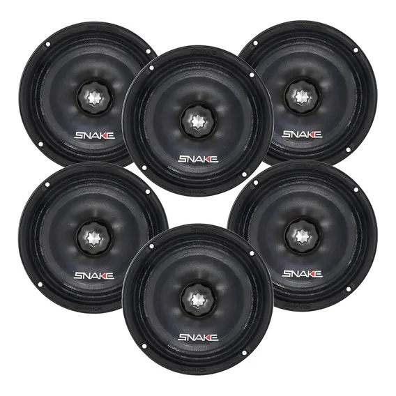 Kit 6 Alto Falante Medio Grave Snake Pro 6 Pol. Esv 220 Wrms Cor Branco Foto 1