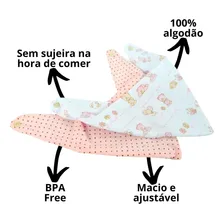 Kit 6 Babador Bandana Impermeavel Para Bebe Algodao Macio Feminino Foto mini 2